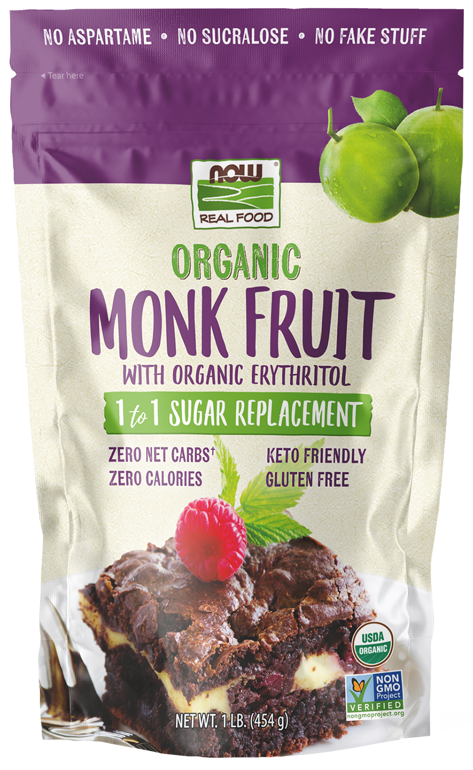 NOW    Organic Erythritol and Org Monk Fruit 454g