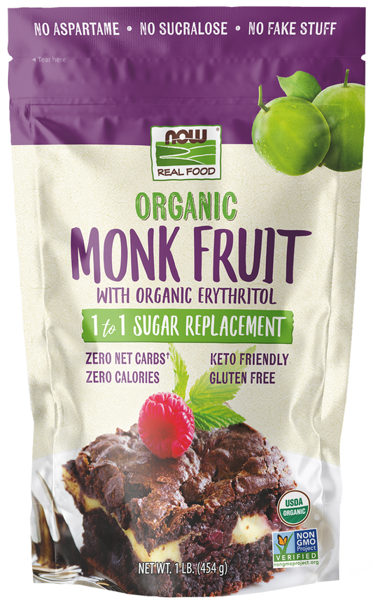 NOW    Organic Erythritol and Org Monk Fruit 454g