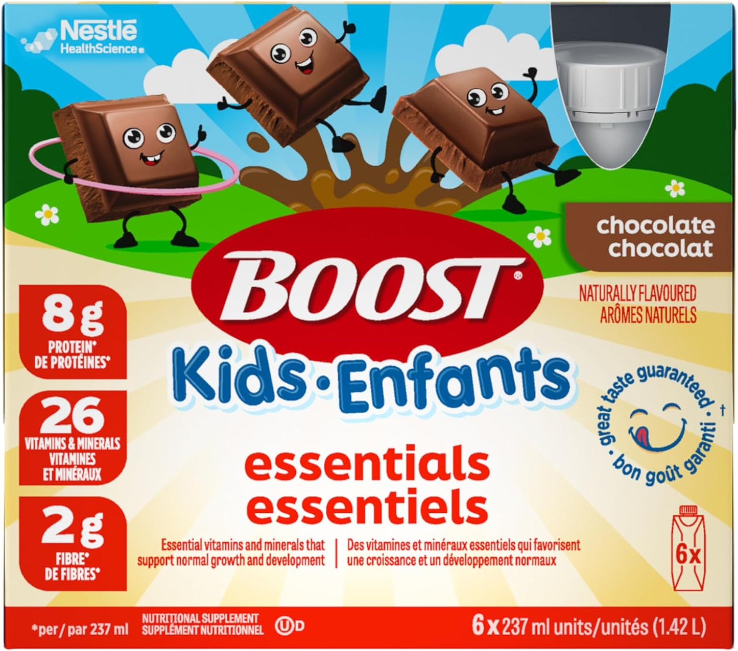 BOOST ESSENTIALS KIDS CHOCOLATE 6X237ML pack of 4