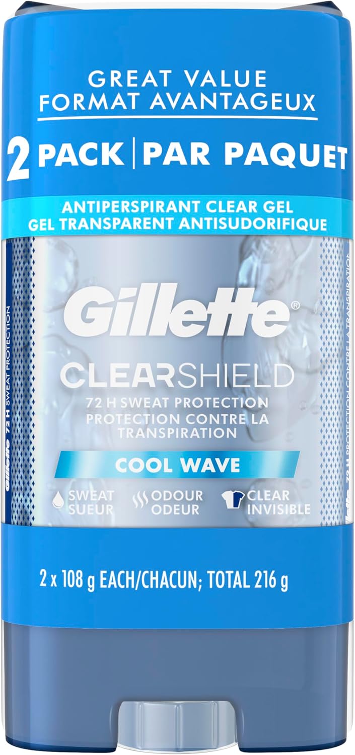 GILLETTE CLEAR GEL AP&DEOD COOL WAVE 2X108G