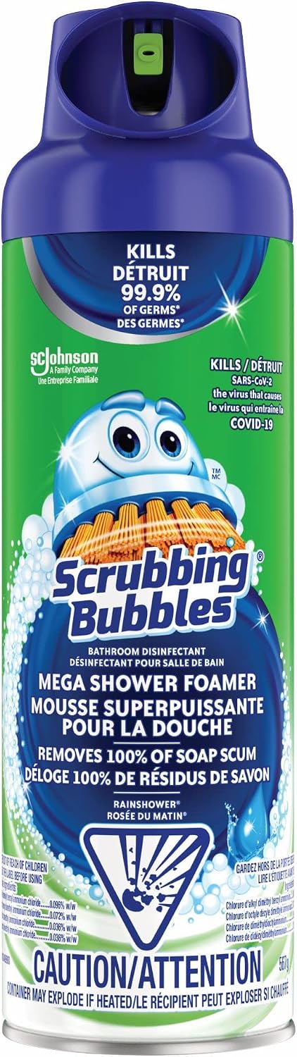 SCRUBBING BUBBLES MEGA SHOWER CLEANER FOAM 567G AEROSOL pack of 12