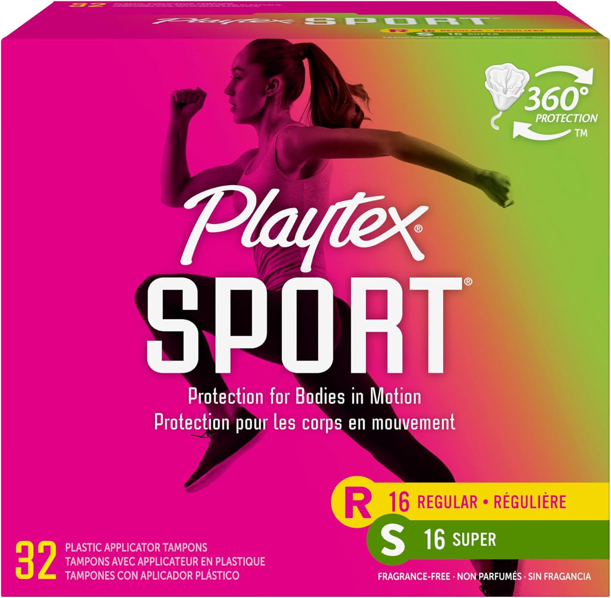 PLAYTEX SPORT TAMPONS MULTI-PACK RG&SUPER 32