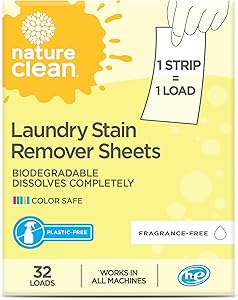 Nature Clean   Laundry Stain Remover Sheet   Laundry Strip Stain Remover32CT