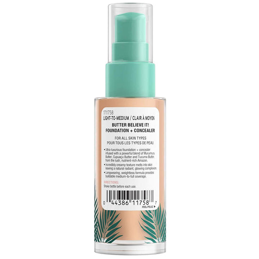 PF BUTTER BELIEVE IT FOUNDATION CONCEAL LIGHT 30ML pack of 2