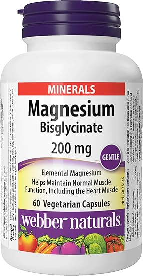 Webber Naturals - Magnesium Bisglycinate 200 mg - 60 Vegetarian Capsules