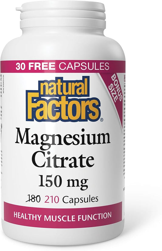Natural Factors   Magnesium Citrate 150 mg   210 capscaps