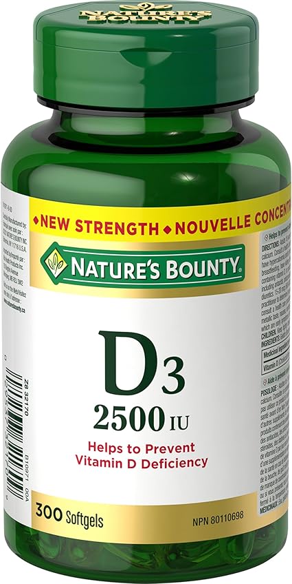 NATURE'S BOUNTY VITAMIN D3 CAPS 2500IU 300 CAPSULE
