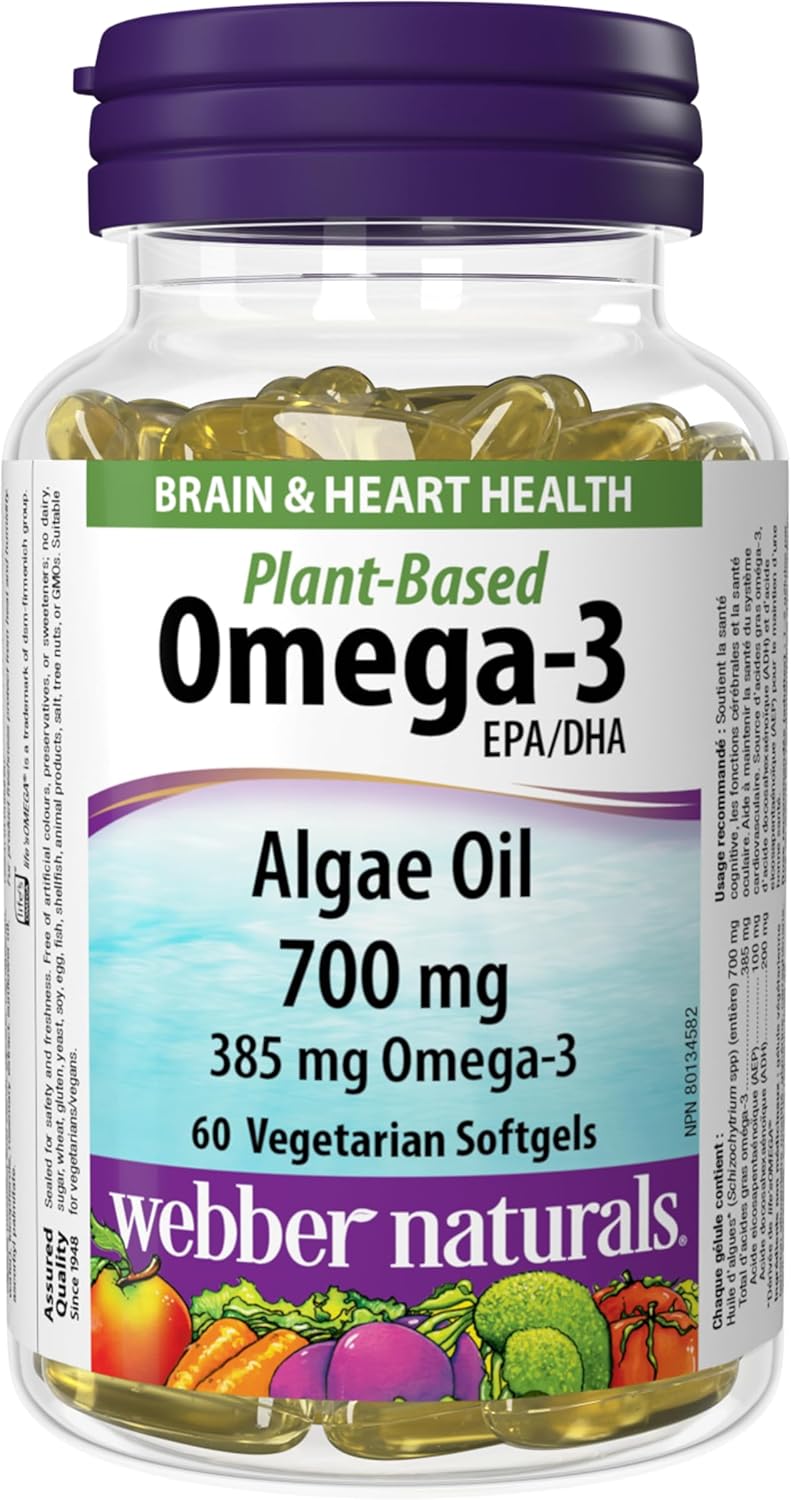 Webber Naturals - Plant-Based Omega-3 - 60 Vegetarian
Softgels