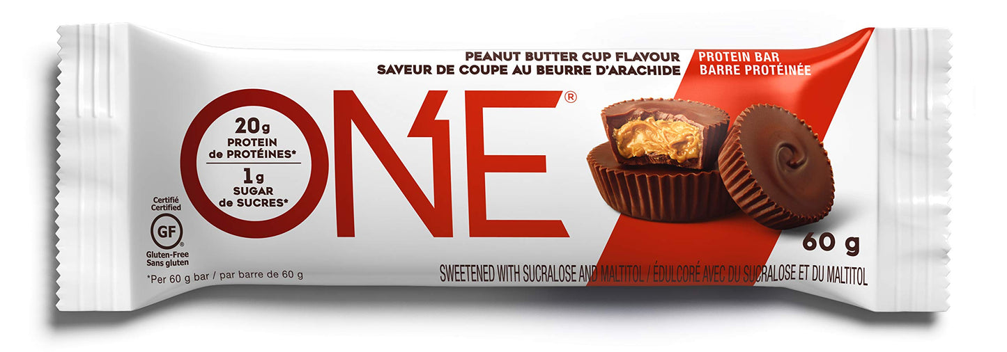 ONE Brands    ONE Protein Bar    Flavour: Peanut Butter Cup 
Container Size: 60 g    Pack of 12