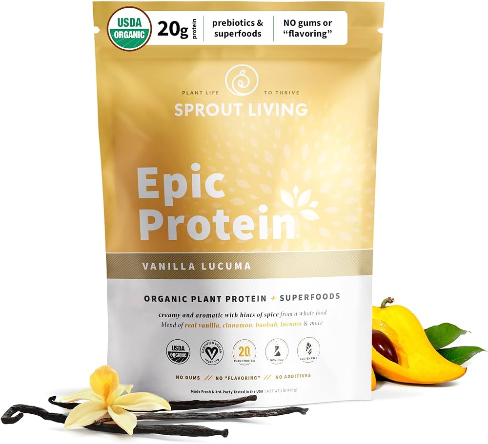 Sprout Living Epic Protein Display Tray Vanilla Lucuma 38 g - Pack of 16