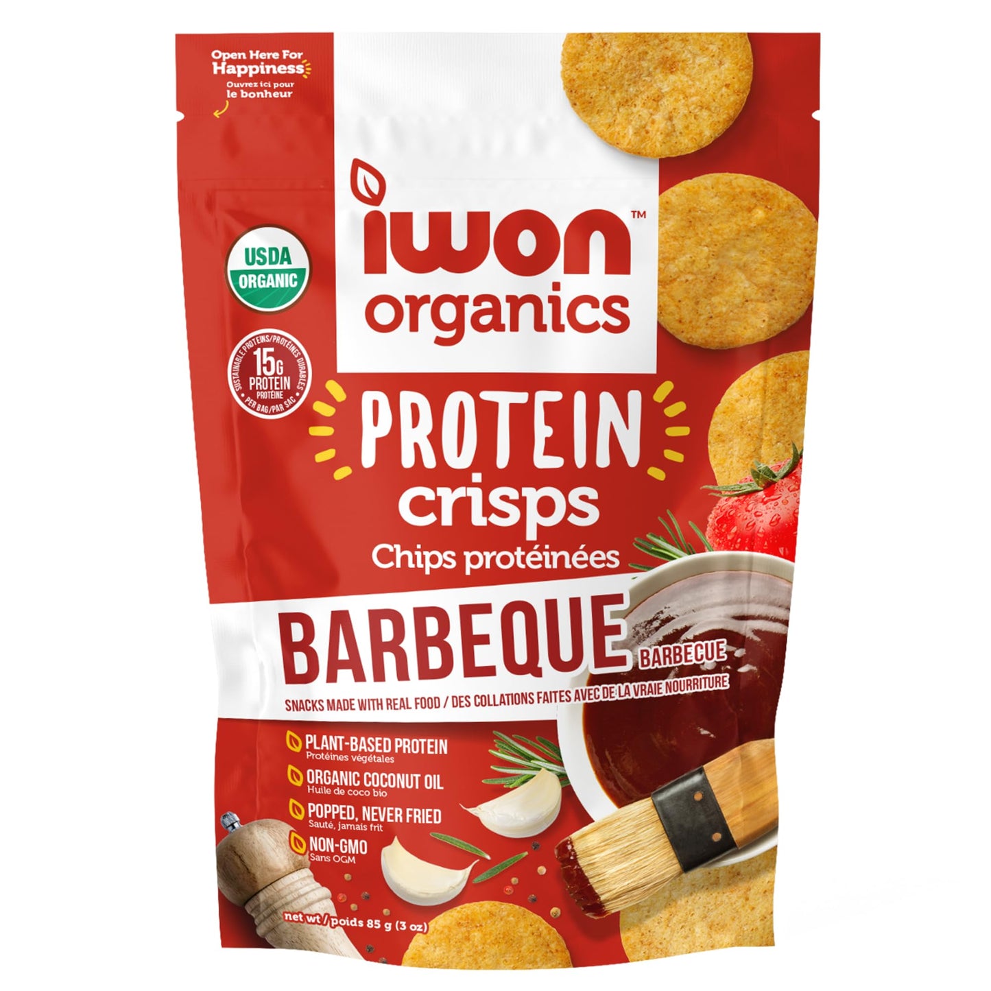 IWON Organics   IWON Protein Crisps Barbeque 85 g