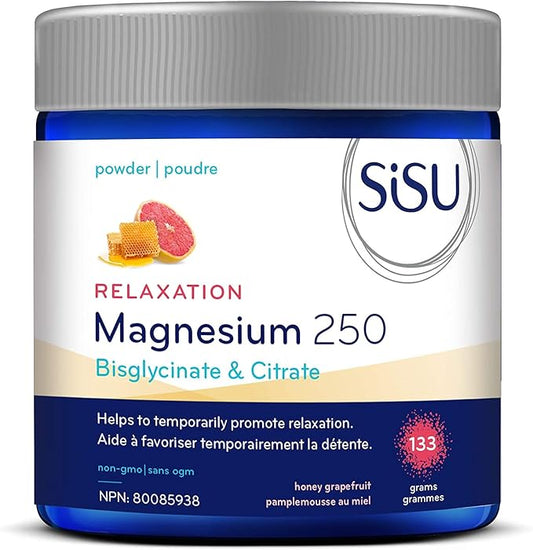 SISU - Magnesium 250 Relaxation Blend, Honey Grapefruit - 133g powder