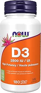NOW    Vit D-3 2,500 IU 180gel