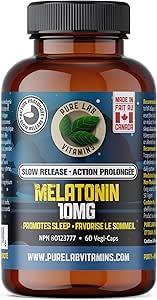 Pure Lab Vitamins   Melatonin 10 mg Slow Release - 60 vegi caps