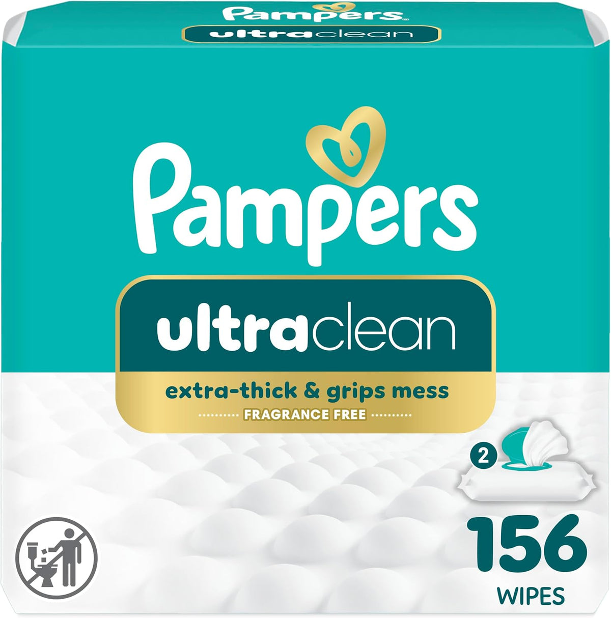 PAMPERS FREE&GENTLE BABY WIPES FRAGRANCE FREE 156