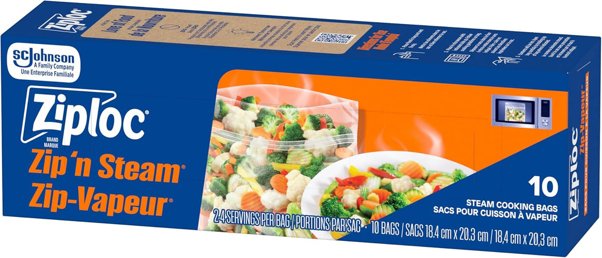 ZIPLOC ZIP N STEAM BAGS 10 pack of 12