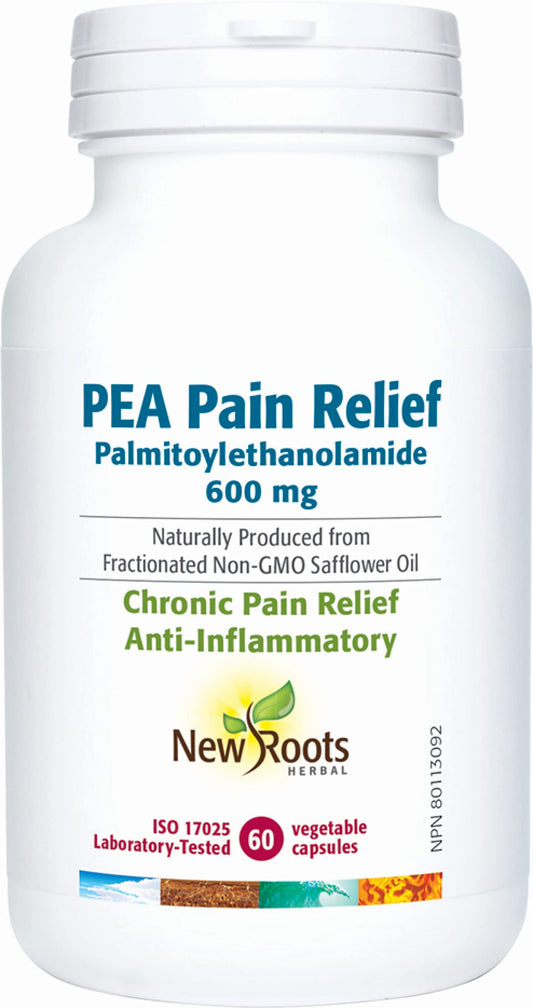 NEW ROOTS    PEA Pain Relief Palmitoylethanolamide · 600 mg    60 capsules