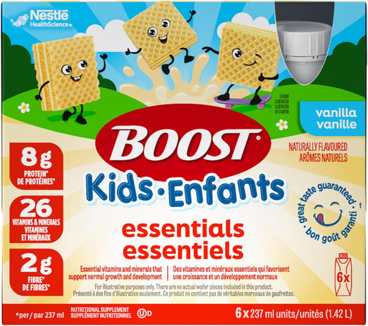 BOOST ESSENTIALS KIDS VANILLA 6X237ML pack of 4
