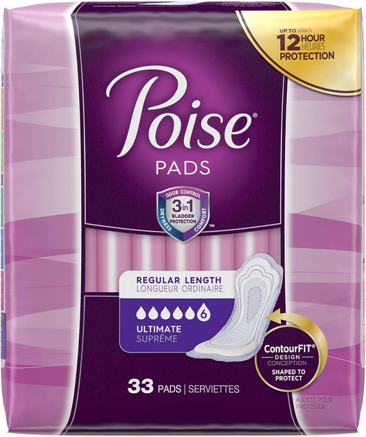 POISE PAD ULTIMATE PROTECTION 33 pack of 4