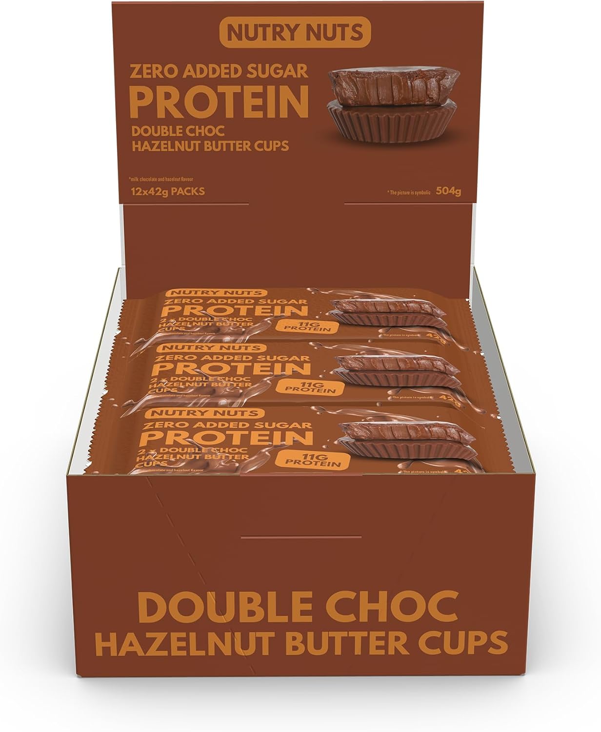 Nutry Nuts PB Cups, Double Choc Hazelnut, 2-pack 42g  12/box