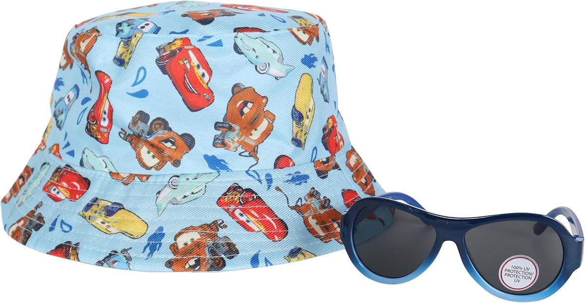CARS BUCKET HATS WITH SUNGLASSES 2PC pack of 10