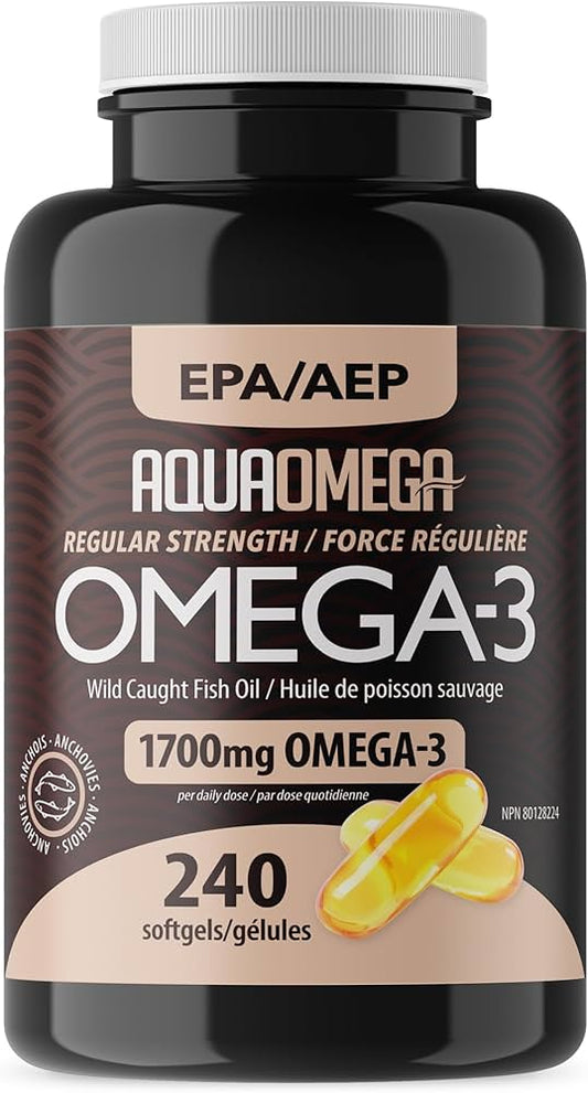 AQUAOMEGA    EPA Fish Oil Omega3    AQUAOMEGA    EPA Fish Oil Omega3    EPA Regular Strength SoftGels240ct