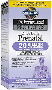 Garden of Life - Dr. Formulated Prenatal | Probiotic Support for Mom During Pregnancy & Lactation | 20 Billion CFU + 16 Probiotic Strains | Gluten Free, Dairy Free, Soy Free, Vegetarian, Non-GMO