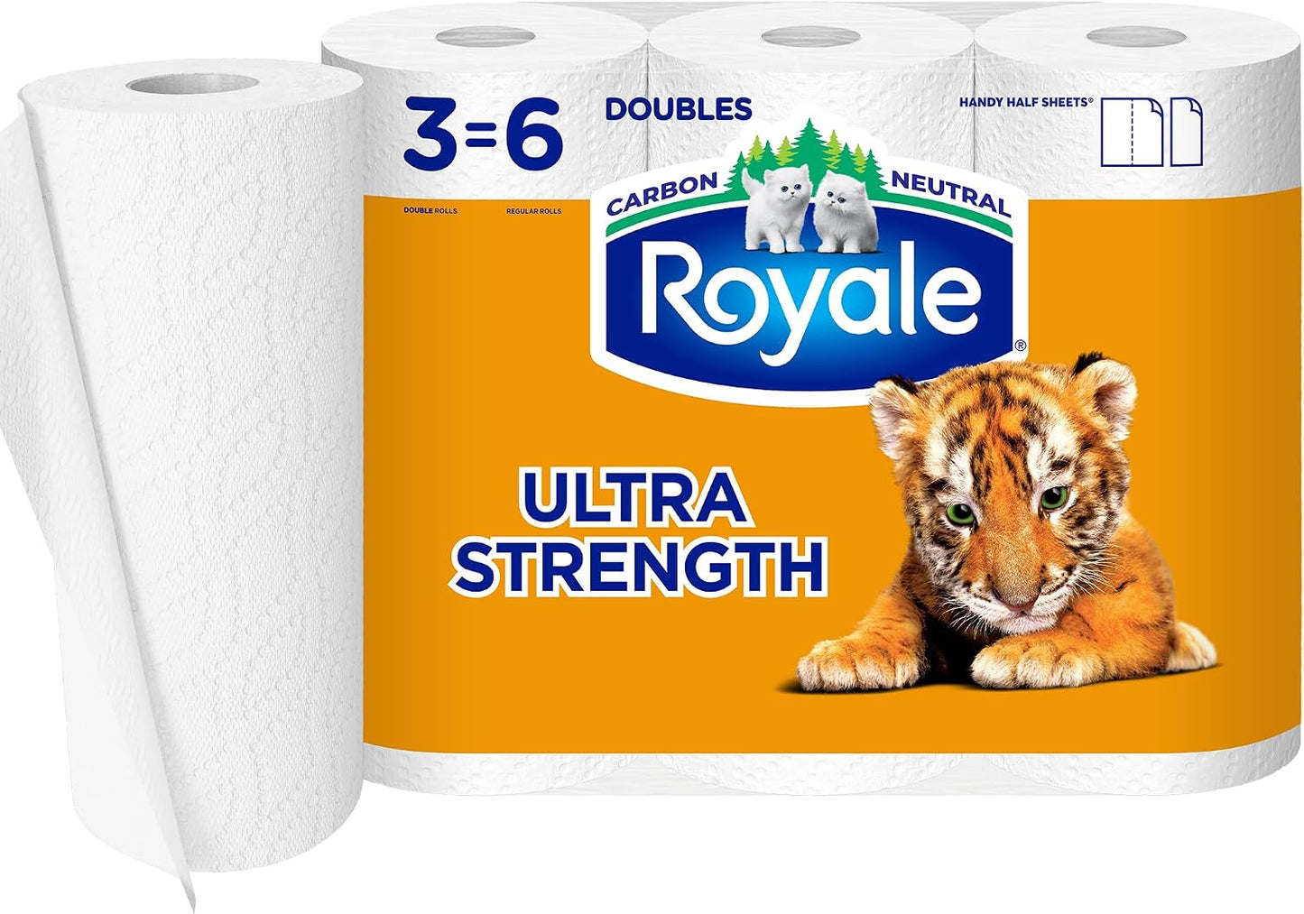 ROYALE PAPER TOWEL TIGER 2 PLY 98 SHEETS ROLL 3 pack of 8