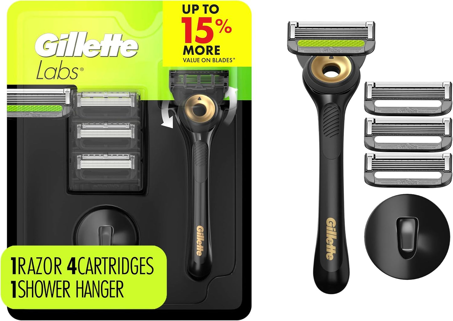 GILLETTE LABS CARTRIDGE WIDE BLACK VALUE PK 4