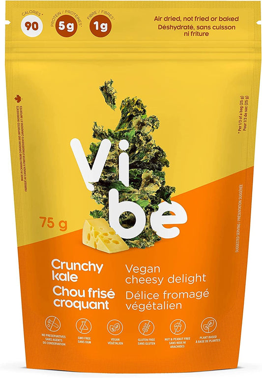 Vibe Foods    Vibe Crunchy Kale    Flavour: Vegan Cheesy Delight 
Container Size: 75 g    Pack of 12