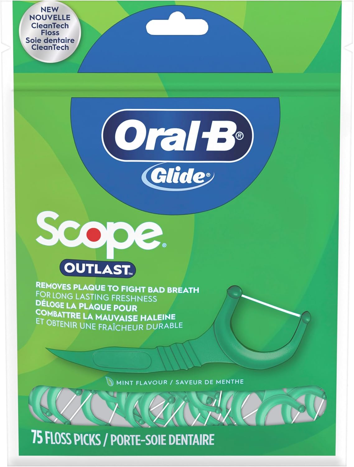ORAL-B GLIDE FLOSS PICKS MINT LONG LASTING 75