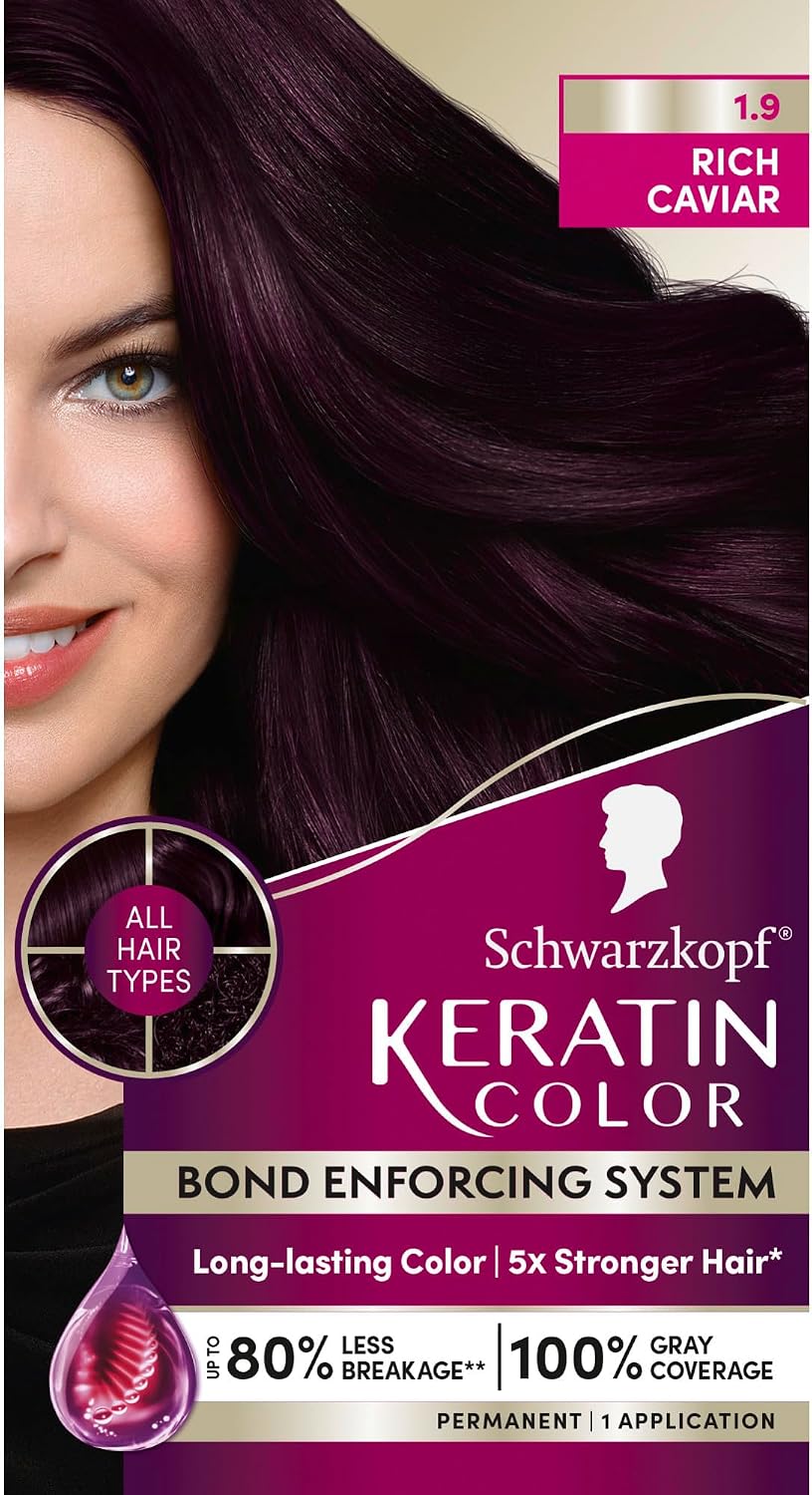 SCHWARZKOPF KERATIN COLOR #1.9 RICH CAVIAR