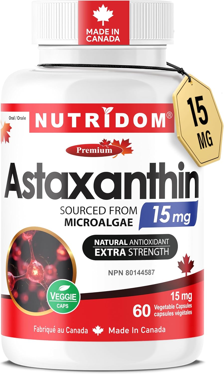 Nutridom - Astaxanthin 15mg 60 Vcaps