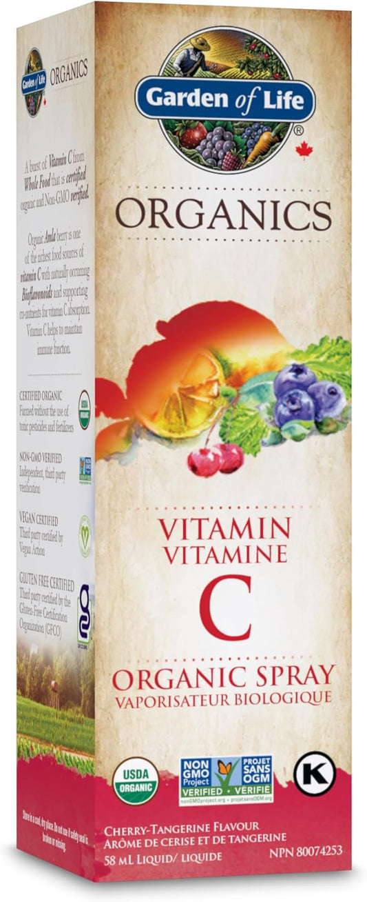 Garden of Life - Organics - Vitamin C Organic Spray – Cherry-Tangerine - 58 mL