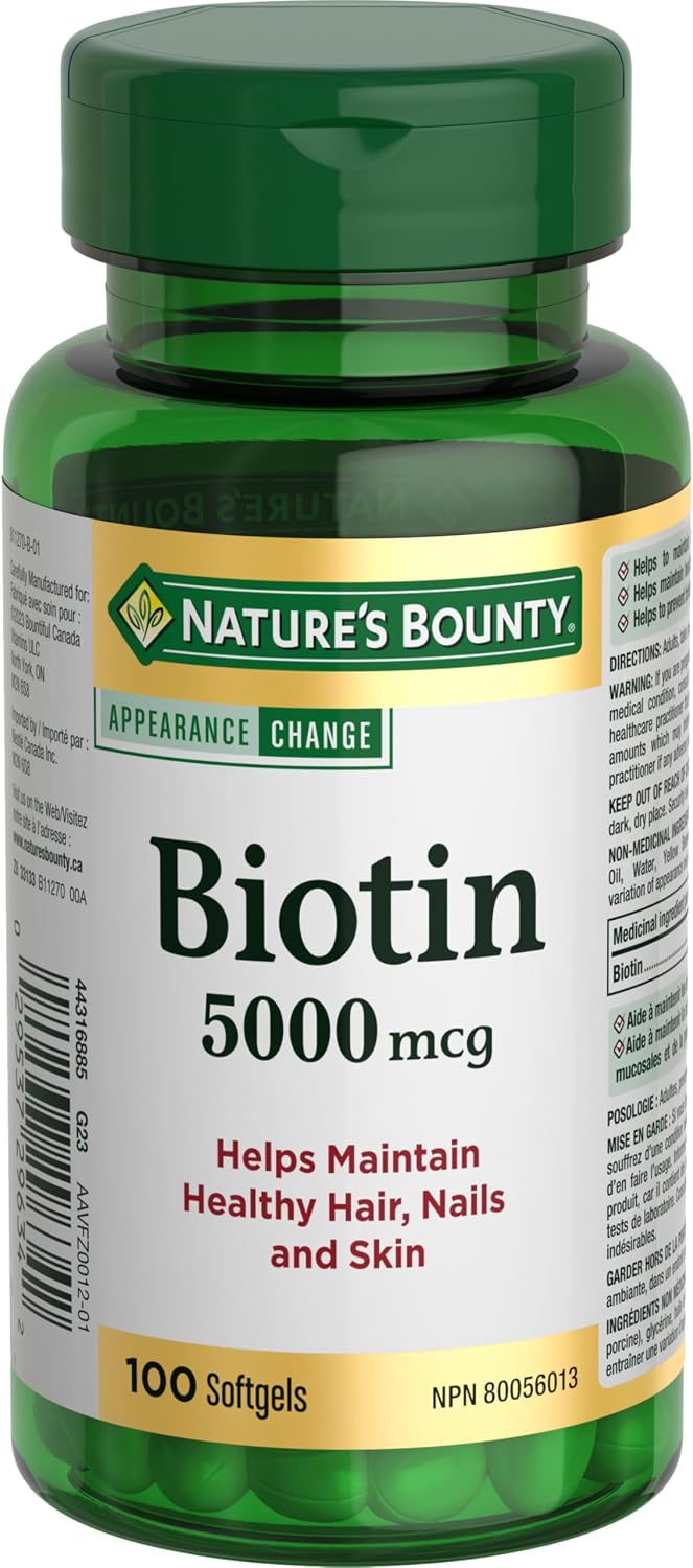 NATURE'S BOUNTY BIOTIN 5000MCG CAPS 100 CAPSULE