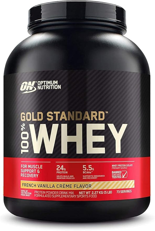 OPTIMUM NUTRITION   GOLD STANDARD 100% WHEY   FRENCH VANILLA CREME   5lbs