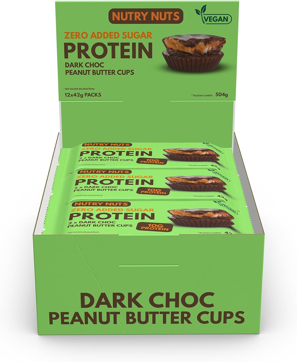 Nutry Nuts   Nutry Nuts PB Cups, Dark Chocolate, 2-pack, 12/box