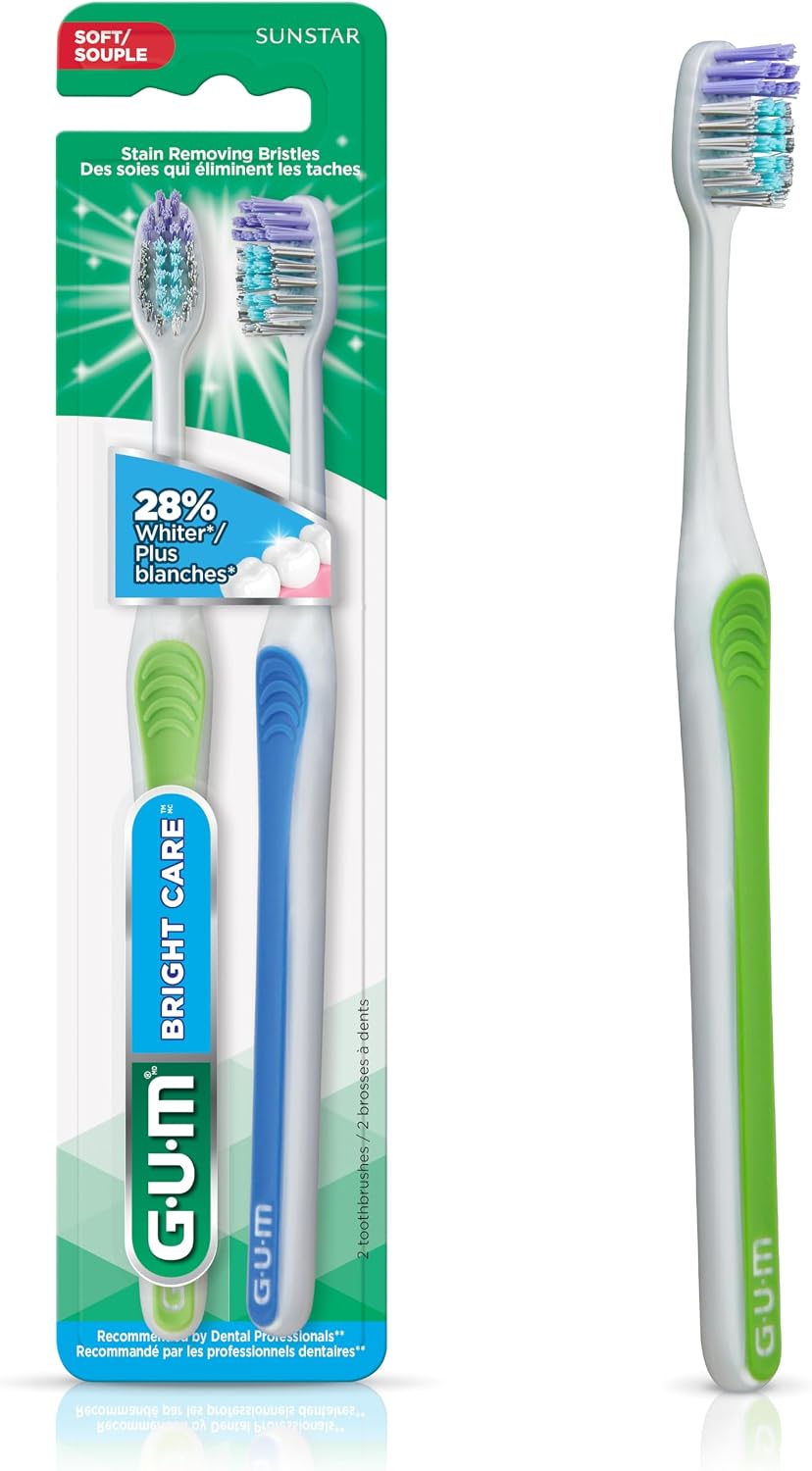 GUM TOOTHBRUSH BRIGHT CARE COMPACT SOFT 2