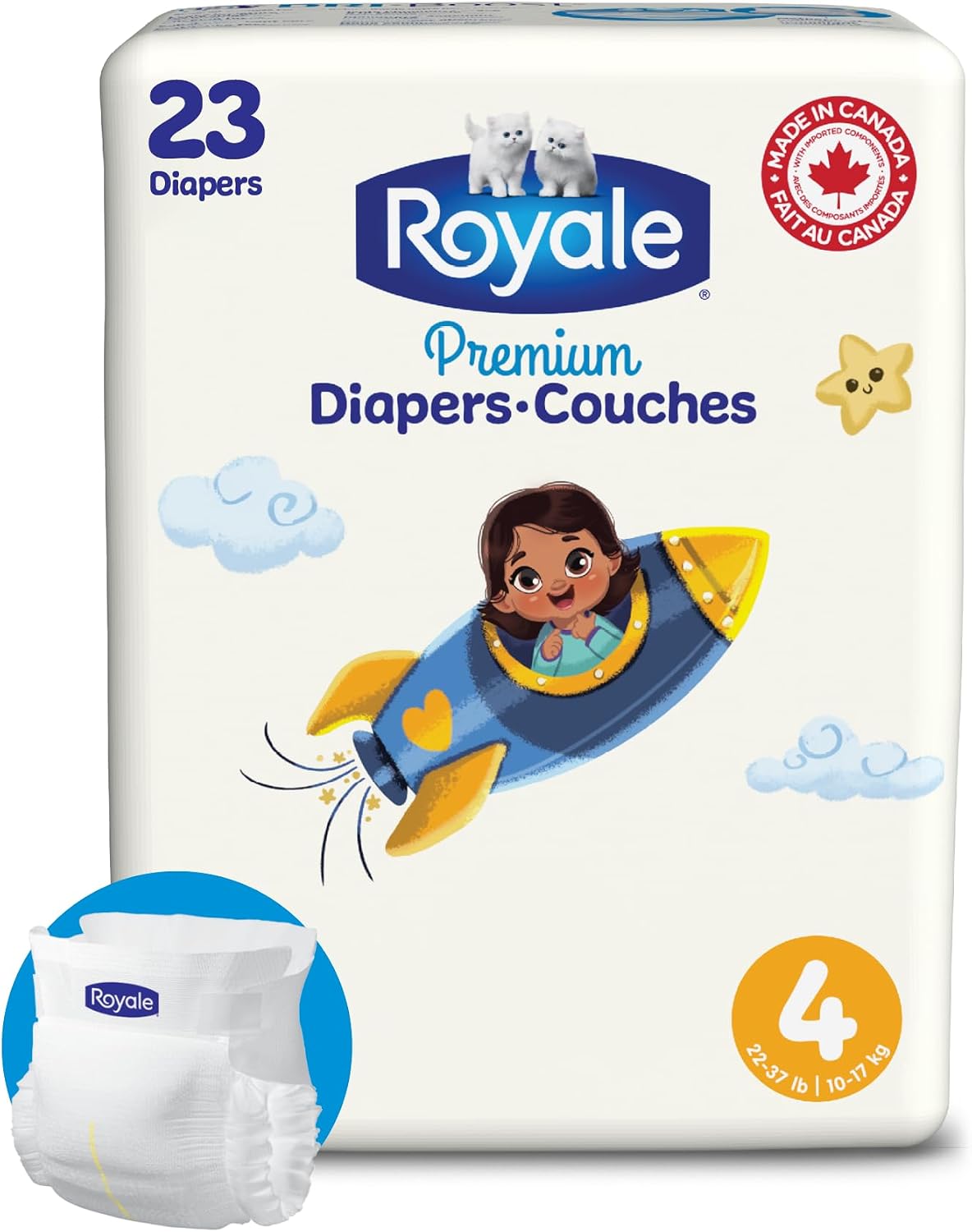 ROYALE DIAPERS PREMIUM JB PK SIZE 4 23 pack of 4