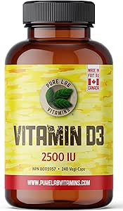Pure Lab Vitamins   Vitamin D3 1000 IU - 240 Vegetarian Capsules
