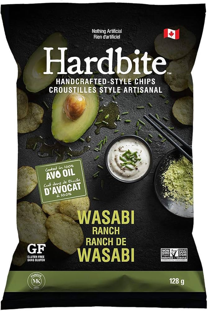 HARDBITE -   Wasabi Ranch  Potato Chips, Avocado Oil    128g