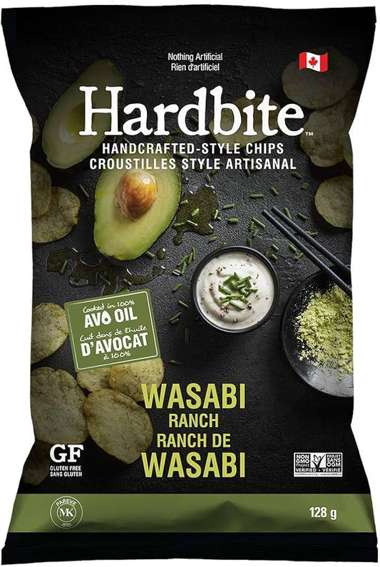 HARDBITE -   Wasabi Ranch  Potato Chips, Avocado Oil    128g