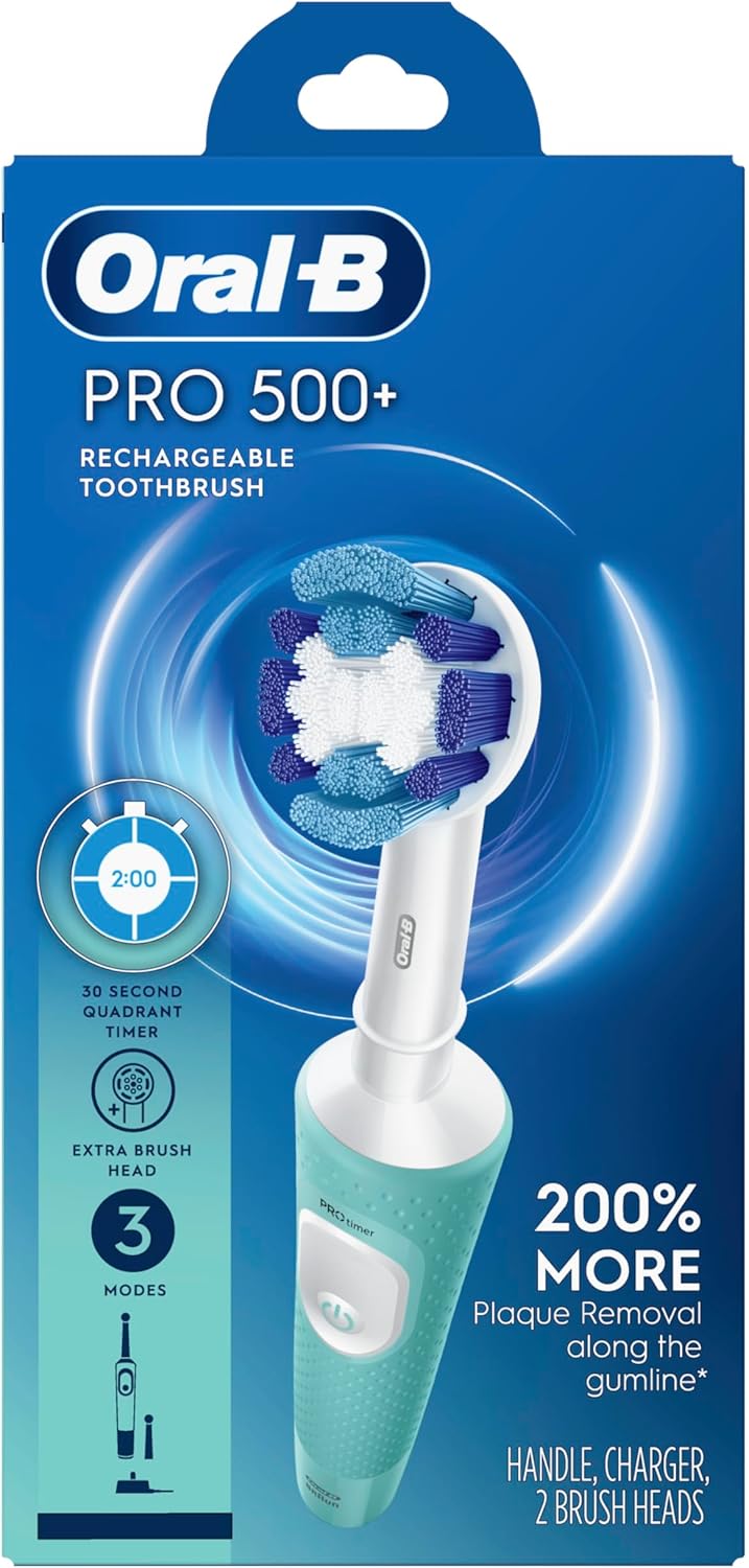 ORAL B PRO 500+ TOOTHBRUSH RECHARGEABLE MINT