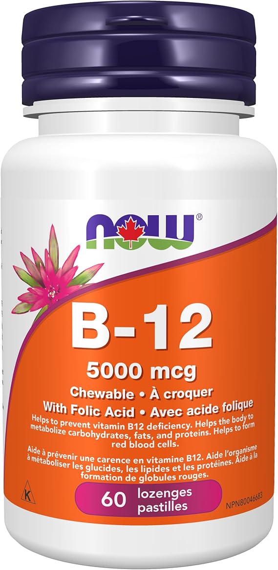 NOW    B-12 5000mcg + Folic Acid 60Loz