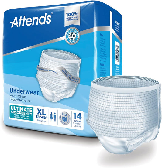 ATTENDS UNDERWEAR PULL ON PROTECTIVE #7 XL 14 pack of 4