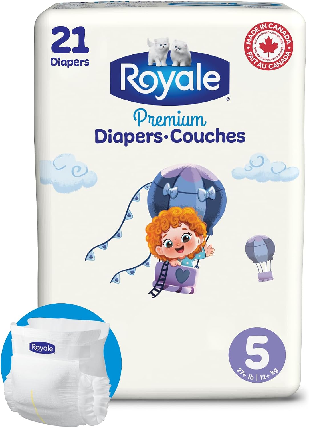 ROYALE DIAPERS PREMIUM JB PK SIZE 5 21 pack of 4