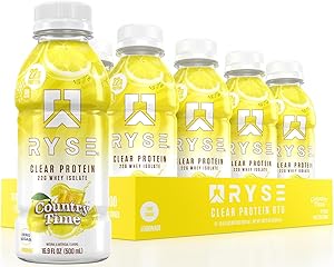 RYSE Supplements    Ryse Clear Whey RTD    Flavour: Country Time Lemonade 
Container Size: 500 mL    Pack of 12