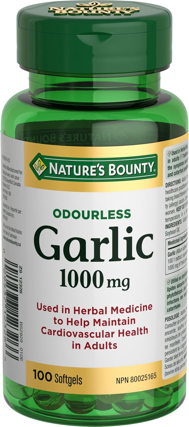 NATURE'S BOUNTY ODOURLESS GARLIC SFTGEL1000MG 100 CAPSULE