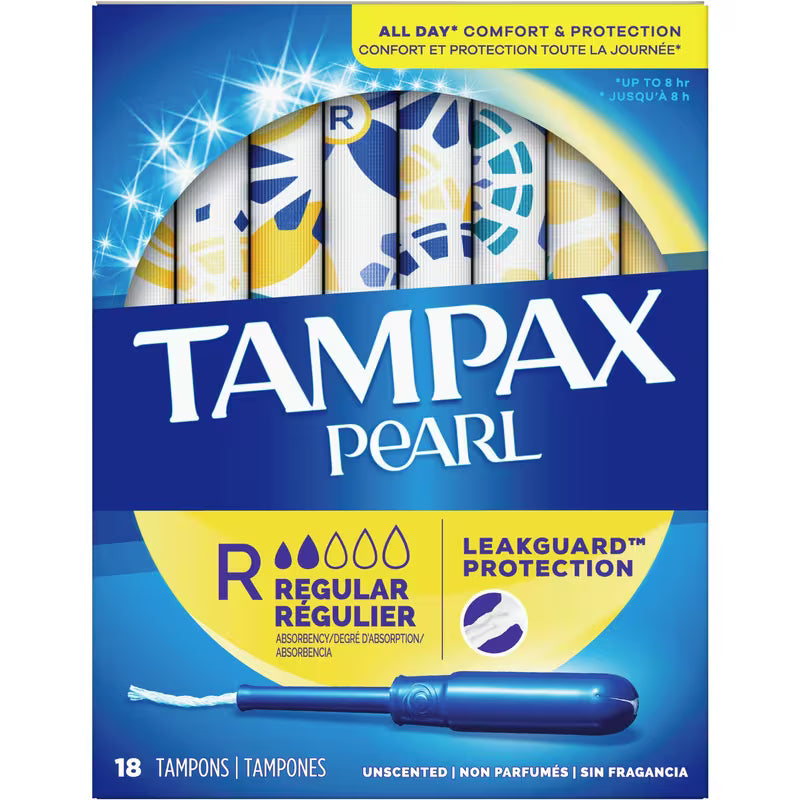 TAMPAX PEARL PLASTIC RG UNSCENT 18