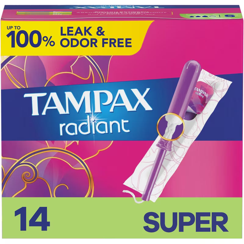 TAMPAX RADIANT TAMPONS SUPER UNSCENTED 14